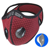 Maxbell Cycling Half Face Mask Biking Adjustable Facemask Antidust PM2.5 Filter Red