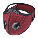 Maxbell Cycling Half Face Mask Biking Adjustable Facemask Antidust PM2.5 Filter Red