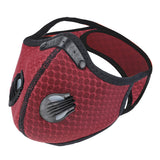 Maxbell Cycling Half Face Mask Biking Adjustable Facemask Antidust PM2.5 Filter Red