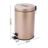 Maxbell 7L Metal Step Trash Can Bathroom Silent Wastebasket Garbage Bin  Rose Gold