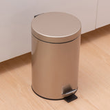 Maxbell 7L Metal Step Trash Can Bathroom Silent Wastebasket Garbage Bin  Rose Gold