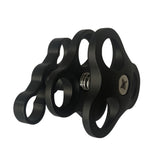 Maxbell Ball Clamp 3 Mount Holes for Diving Underwater Hosing Light Arm Tray Mount