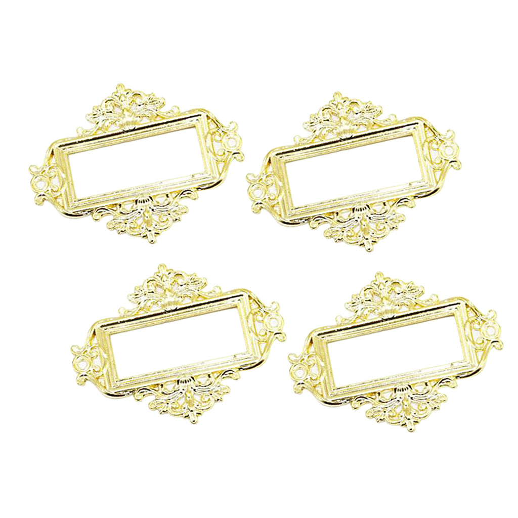 Maxbell 4x Home Cabinet Drawer Frame Label Tag File Name Card Holder Golden