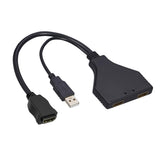 Maxbell HDMI 1 In 2 Out Splitter HD Male Female Splitter Adapter Cable Female Cable