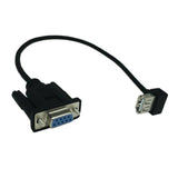 Maxbell RS232 DB9 Female to USB2.0 Angle 90 Degree Female Serial Cable Connector