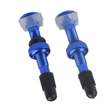 Maxbell 6Colors 2Pcs Mountain Bike Tubeless Tires Presta Valves Vacuum-Nozzle Blue