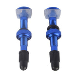 Maxbell 6Colors 2Pcs Mountain Bike Tubeless Tires Presta Valves Vacuum-Nozzle Blue