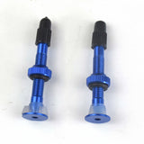 Maxbell 6Colors 2Pcs Mountain Bike Tubeless Tires Presta Valves Vacuum-Nozzle Blue