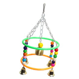 Maxbell Colorful Beads & Bells Hanging Swing Toys for Bird Parrot Climbing & Chewing