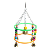 Maxbell Colorful Beads & Bells Hanging Swing Toys for Bird Parrot Climbing & Chewing