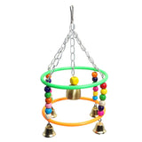 Maxbell Colorful Beads & Bells Hanging Swing Toys for Bird Parrot Climbing & Chewing