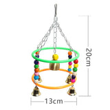 Maxbell Colorful Beads & Bells Hanging Swing Toys for Bird Parrot Climbing & Chewing