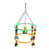 Maxbell Colorful Beads & Bells Hanging Swing Toys for Bird Parrot Climbing & Chewing