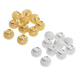 Maxbell 10Pcs Hollow out Round Large Hole Loose Beads Pendants DIY Jewelry Golden