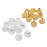 Maxbell 10Pcs Hollow out Round Large Hole Loose Beads Pendants DIY Jewelry Golden