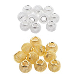 Maxbell 10Pcs Hollow out Round Large Hole Loose Beads Pendants DIY Jewelry Golden