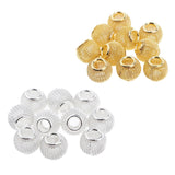 Maxbell 10Pcs Hollow out Round Large Hole Loose Beads Pendants DIY Jewelry Golden