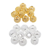 Maxbell 10Pcs Hollow out Round Large Hole Loose Beads Pendants DIY Jewelry Golden