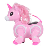 Maxbell Electric Light Music Cartoon Horse Unicorn Toy for Kids Toddlers Pink