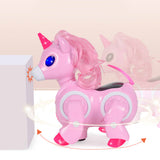 Maxbell Electric Light Music Cartoon Horse Unicorn Toy for Kids Toddlers Pink