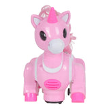 Maxbell Electric Light Music Cartoon Horse Unicorn Toy for Kids Toddlers Pink