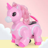 Maxbell Electric Light Music Cartoon Horse Unicorn Toy for Kids Toddlers Pink