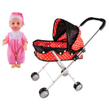 Maxbell Kids Pretend Role Play Toys Baby Doll & Stroller Cart Trolley Children Toy D