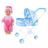 Maxbell Kids Pretend Role Play Toys Baby Doll & Stroller Cart Trolley Children Toy C