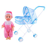 Maxbell Kids Pretend Role Play Toys Baby Doll & Stroller Cart Trolley Children Toy C