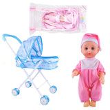 Maxbell Kids Pretend Role Play Toys Baby Doll & Stroller Cart Trolley Children Toy C