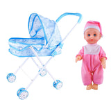 Maxbell Kids Pretend Role Play Toys Baby Doll & Stroller Cart Trolley Children Toy C