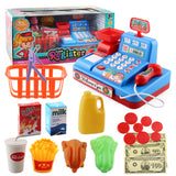 Maxbell Kids Supermarket Pretend Play Set Cash Register Shopping Toys Gift Blue