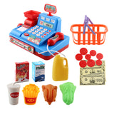 Maxbell Kids Supermarket Pretend Play Set Cash Register Shopping Toys Gift Blue