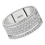 Maxbell Women Plated Alloy Ring Cubic Zirconia Crystal Finger Ring 10