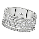 Maxbell Women Plated Alloy Ring Cubic Zirconia Crystal Finger Ring 10