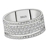 Maxbell Women Plated Alloy Ring Cubic Zirconia Crystal Finger Ring 10