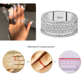 Maxbell Women Plated Alloy Ring Cubic Zirconia Crystal Finger Ring 10