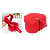 Maxbell Heart Velvet Jewelry Storage Box Ring Pendant Display Storage Case Red