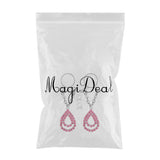 Maxbell 1 Pair Water Drop Nipple Ring Non Piercing Body Jewelry Pink