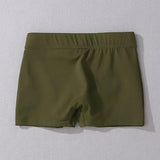 Maxbell Stretchy Women Fitness Shorts Gym Yoga Butt Lifting Boxers L Dark Green