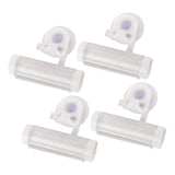 Maxbell 4pcs/set Mini Bathroom Toothpaste squeezer Easily install on the Wall White