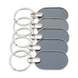 Maxbell Keyring Blank Metal Keychain Handbag Charm Round Oval Key Rings 8x2.6ＣＭ