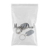 Maxbell Keyring Blank Metal Keychain Handbag Charm Round Oval Key Rings 8x2.6ＣＭ