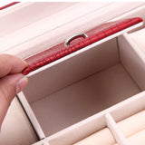 Maxbell Velvet Jewelry Box Case Ring Trinket Organizer Showcase Holder Red