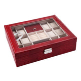 Maxbell Velvet Jewelry Box Case Ring Trinket Organizer Showcase Holder Red