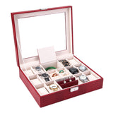 Maxbell Velvet Jewelry Box Case Ring Trinket Organizer Showcase Holder Red