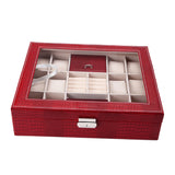 Maxbell Velvet Jewelry Box Case Ring Trinket Organizer Showcase Holder Red