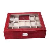 Maxbell Velvet Jewelry Box Case Ring Trinket Organizer Showcase Holder Red