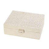 Maxbell PU Leather Jewelry Box Earrings Rings Pendants Box Storage Case Beige