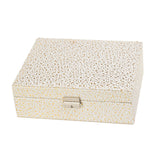 Maxbell PU Leather Jewelry Box Earrings Rings Pendants Box Storage Case Beige